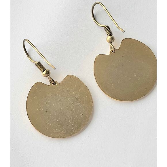 Laurel Burch Style Nile Bird Earrings Cloisonne Blue Pierced Boho - Picture 3 of 7